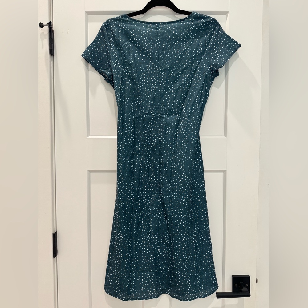 Women's NWT Green Speckled Midi Dress- Size Small - Picture 8 of 9